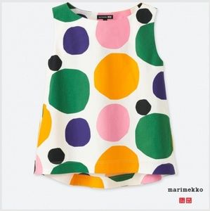 Marimekko for Uniqlo white spotty top XL NWT
